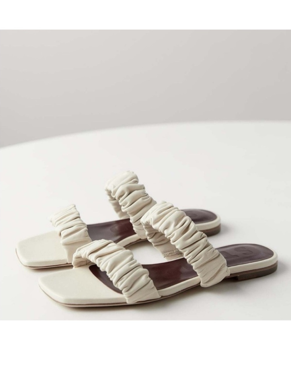 Staud Maya Square Toe Ruched Sandals - Picture 2 of 3